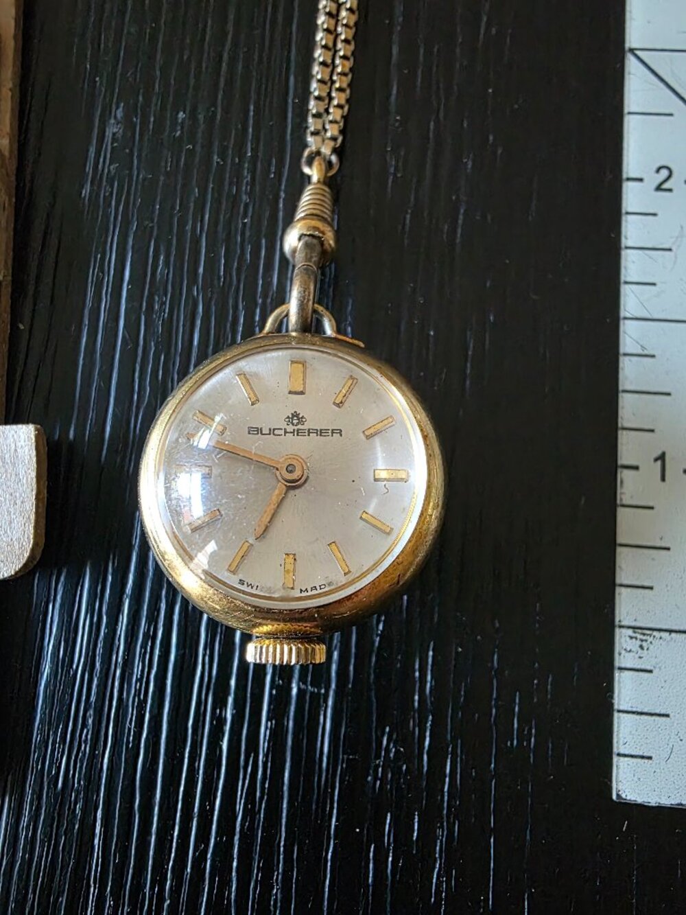 Item #W281 Vintage mid 20th century Bucherer non working, for parts wind up Watc